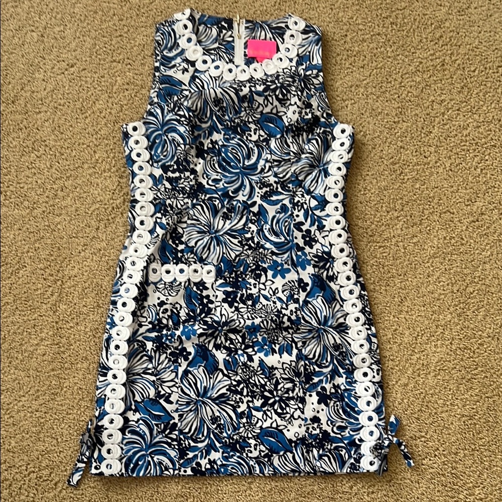 Lilly Pulitzer Blue and White Dress NWT Size 8